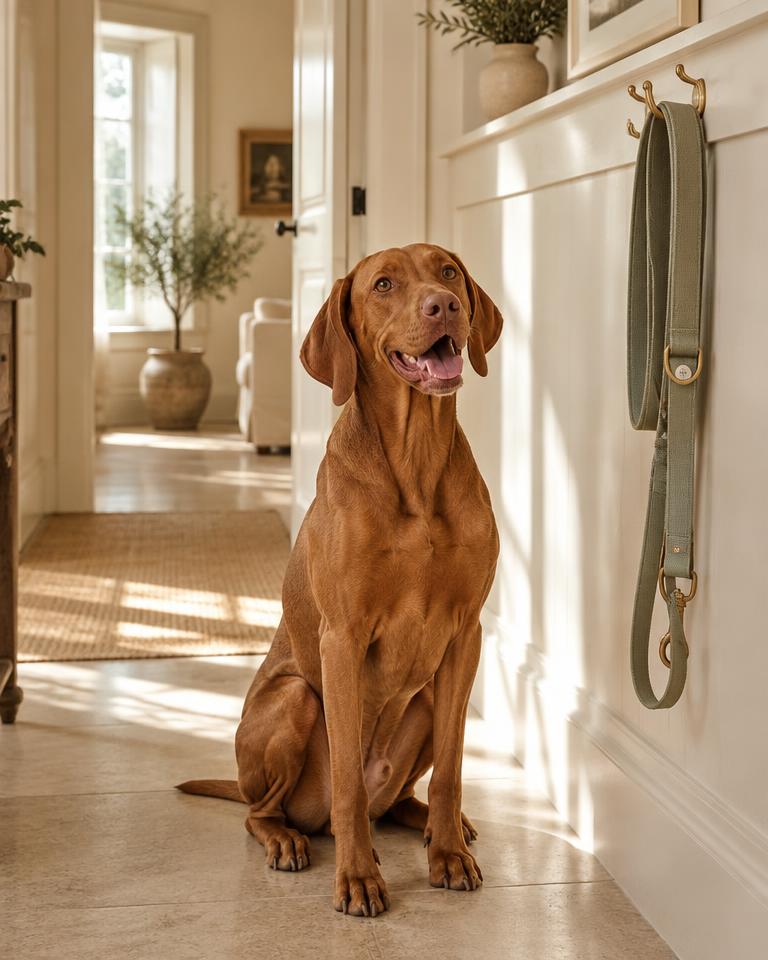 A dog relaxing at home